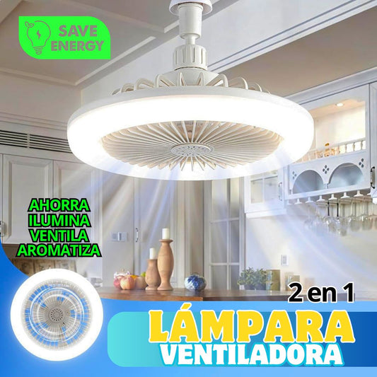 Lámpara Ventiladora 2 en 1 Ahorradora